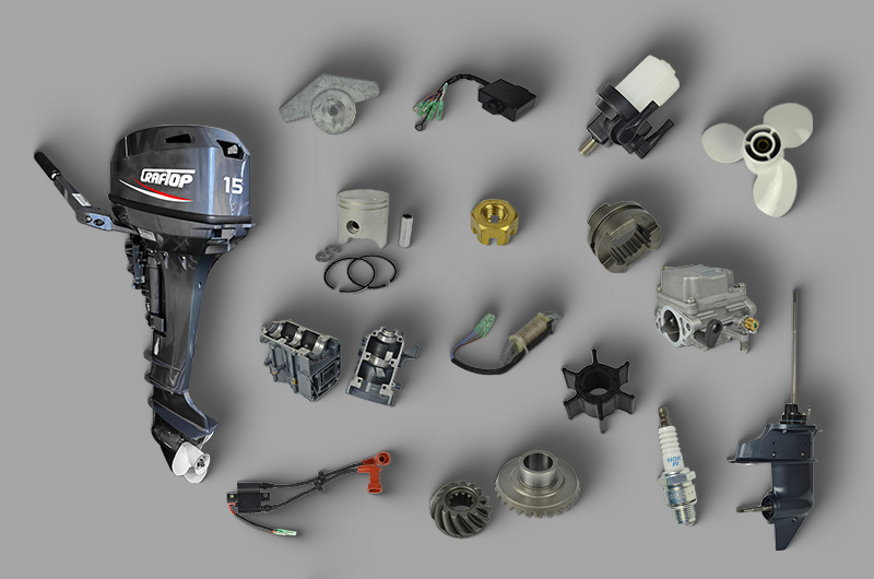 15HP Outboard Motor Parts T15 6B4 Outboard Boat Engine Accessories